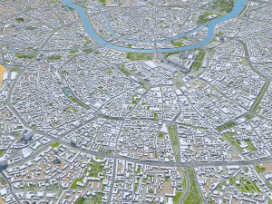 Москва, Россия, 150 км. 3D Модель