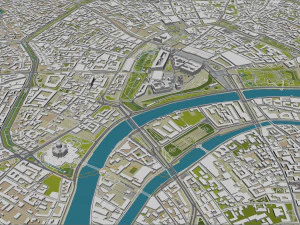 Москва, Россия, 150 км. 3D Модель