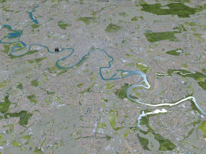 Москва, Россия, 150 км. 3D Модель