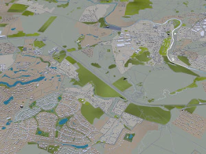 Москва, Россия, 150 км. 3D Модель