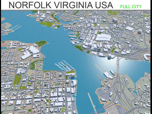 norfolk virginia city usa 40km 3D Model