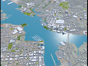 norfolk virginia city usa 40km 3D Model