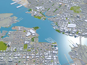norfolk virginia city usa 40km 3D Model