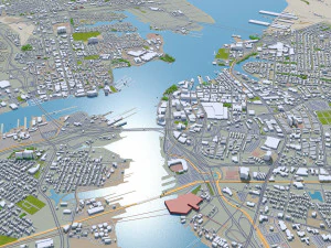 norfolk virginia city usa 40km 3D Model