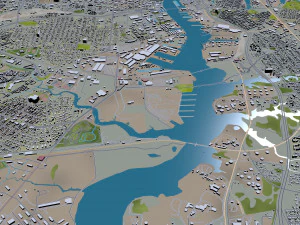 norfolk virginia city usa 40km 3D Model