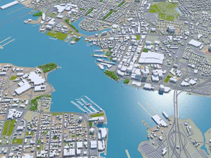 norfolk virginia city usa 40km 3D Model