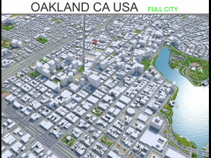Oakland city california usa 50km 3D Model