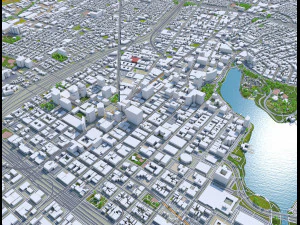 Oakland city california usa 50km 3D Model