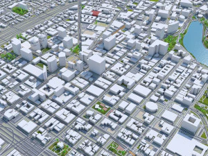 Oakland city california usa 50km 3D Model