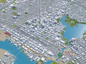 Oakland city california usa 50km 3D Model
