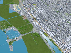 Oakland city california usa 50km 3D Model