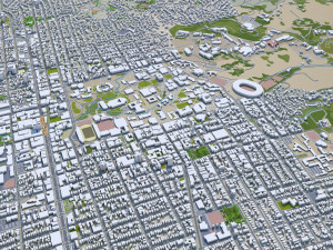 Oakland city california usa 50km Modello 3D