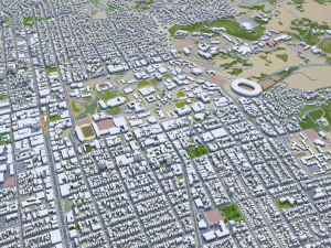 Oakland city california usa 50km 3D Model
