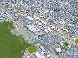 Oakland city california usa 50km 3D Model