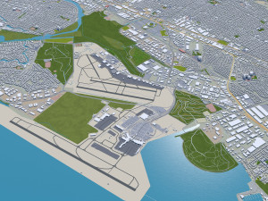 Oakland city california usa 50km Modello 3D
