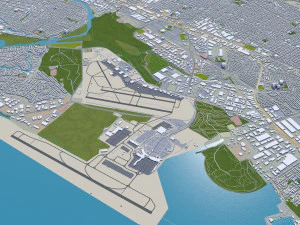 Oakland city california usa 50km 3D Model