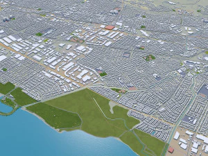 Oakland city california usa 50km 3D Model