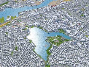 Oakland city california usa 50km Modello 3D