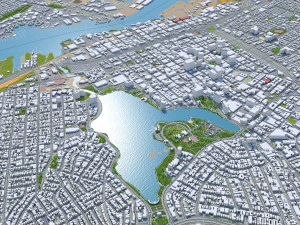 Oakland city california usa 50km 3D Model
