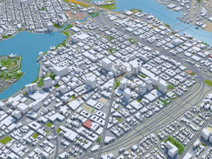 Oakland city california usa 50km 3D Model