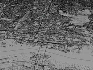 Oakland city california usa 50km 3D Model