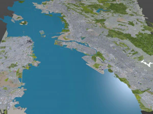 Oakland city california usa 50km 3D Model