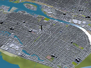 Oakland city california usa 50km 3D Model