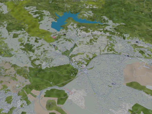 Oakland city california usa 50km 3D Model