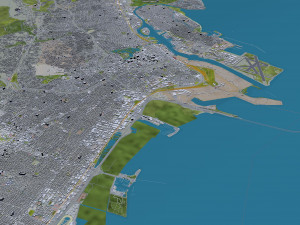 Oakland city california usa 50km Modello 3D