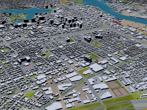 Oakland city california usa 50km Modello 3D