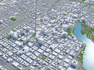 Oakland city california usa 50km 3D Model