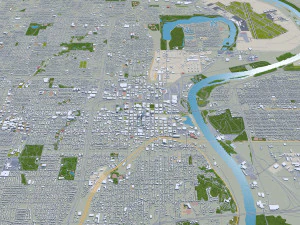 omaha city nebraska usa 75km 3D Model