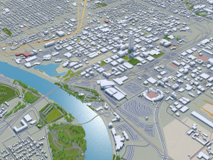 omaha city nebraska usa 75km 3D Модель