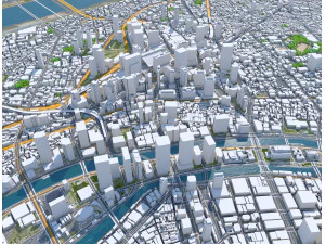 Osaka city japan 100km 3D Model