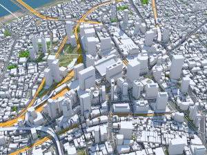 Osaka city japan 100km 3D Model