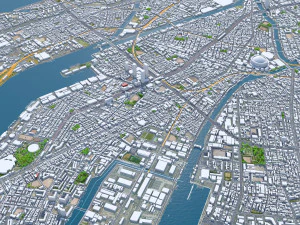 Osaka city japan 100km 3D Model