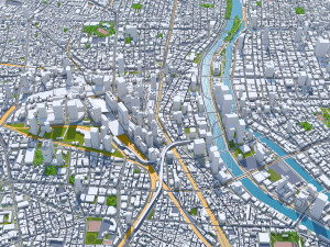 Osaka city japan 100km Modelo 3D