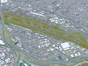 Osaka city japan 100km 3D Model