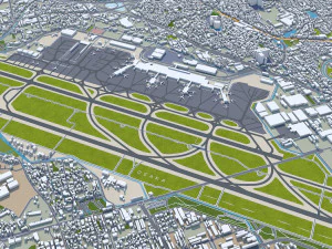 Osaka city japan 100km 3D Model