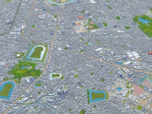 Osaka city japan 100km Modelo 3D