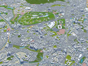 Osaka city japan 100km 3D Model