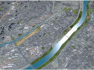 Osaka city japan 100km 3D Model