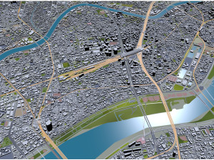 Osaka city japan 100km Modelo 3D