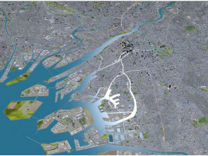 Osaka city japan 100km 3D Model