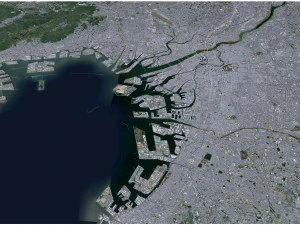 Osaka city japan 100km 3D Model
