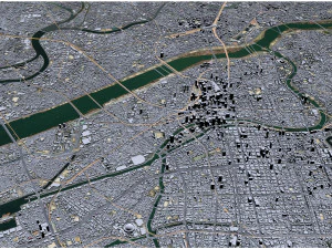 Osaka city japan 100km 3D Model