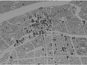 Osaka city japan 100km 3D Model