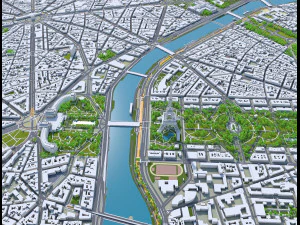 पेरिस शहर फ़्रांस 3D मॉडल