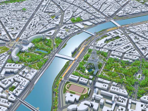 पेरिस शहर फ़्रांस 3D मॉडल