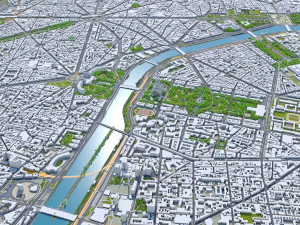 पेरिस शहर फ़्रांस 3D मॉडल